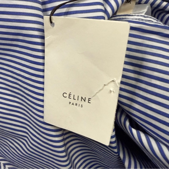 Celine Blue and White Striped Midi Dress - Picture 12 of 16